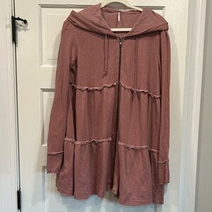 Free People Dusty Rose Hooded Jacket